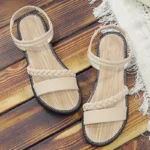 2022-Women-Casual-Ankle-Buckle-Sandals-Rome-Style-Shoes-Summer-Fashion-Flock-Woven-Open-Toe-Narrow.webp