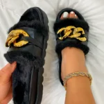 2023-Winter-Plush-Slippers-Fashion-Open-Toe-Solid-Color-Women-s-Sandals-Metal-Chain-Outdoor-Casual.webp