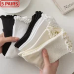 5-pair-Lot-Socks-for-Women-Ruffle-Cotton-Middle-Tube-Ankle-Short-Breathable-Black-White-set.webp