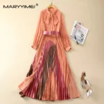 MARYYIMEI-New-Fashion-Runway-Designer-Women-s-Elegant-Temperament-Stand-Collar-Bow-Long-Sleeve-High-Waist.webp