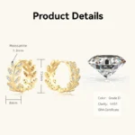 Moissanite-Diamond-Hoop-Earrings-925-Sterling-Silver-Piercing-Certified-Gold-Fish-Bones-Leaf-Earring-14k-for-1-150×150